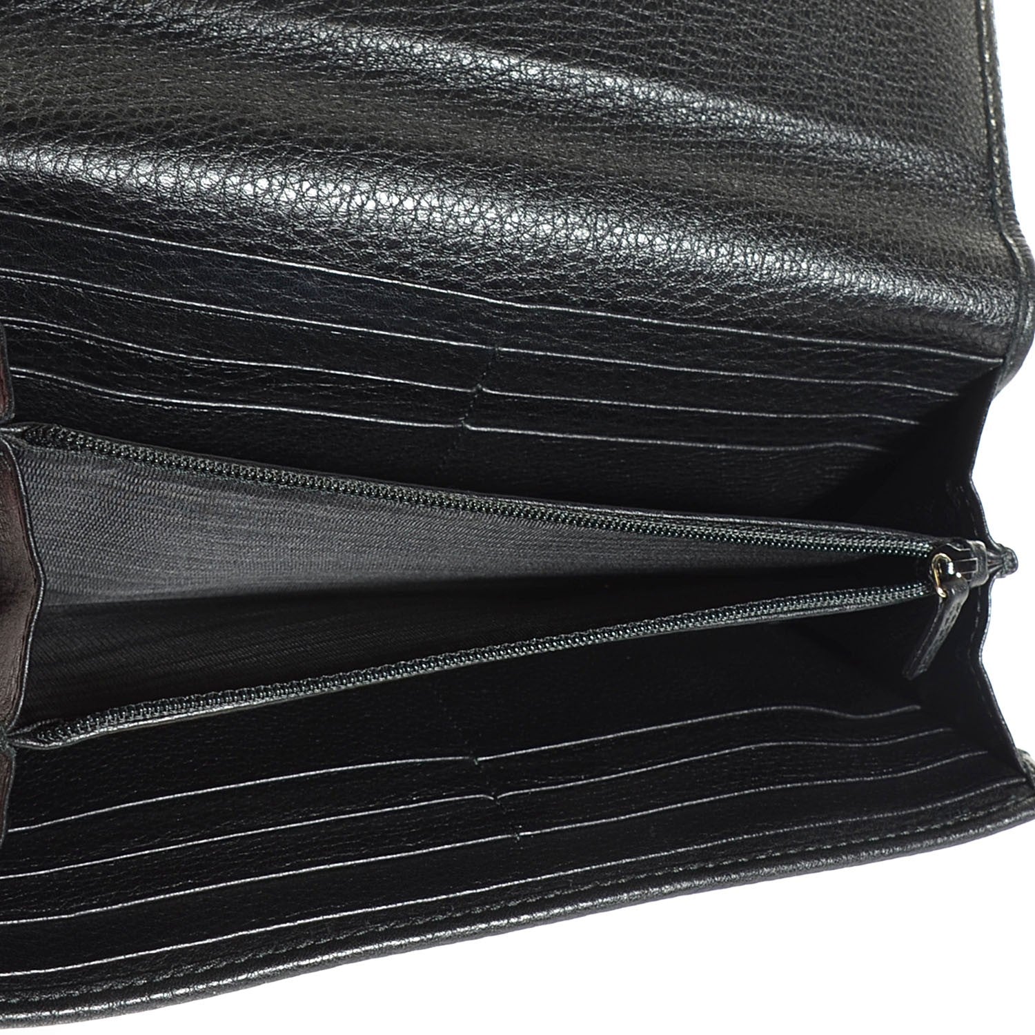 Gucci Pebbled Calfskin Large Soho Continental Wallet Black 6 of 8