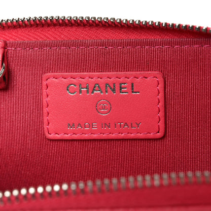 Chanel Caviar Camellia Embossed Key Holder Case Pink 6 of 7