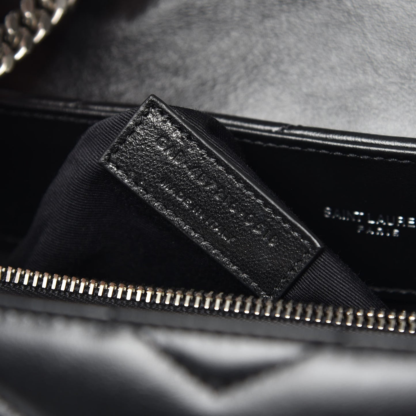 Calfskin Y Quilted Monogram Medium Loulou Chain Satchel Black
