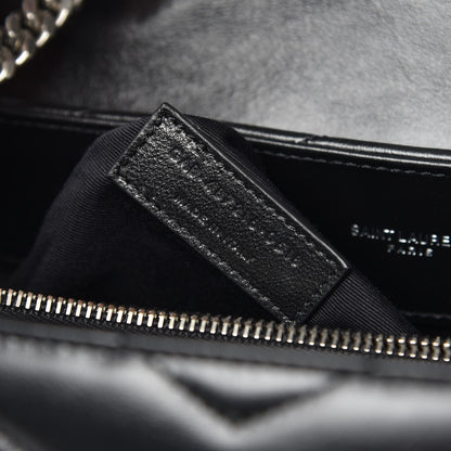 Saint Laurent Calfskin Y Quilted Monogram Medium Loulou Chain Satchel Black 7 of 7