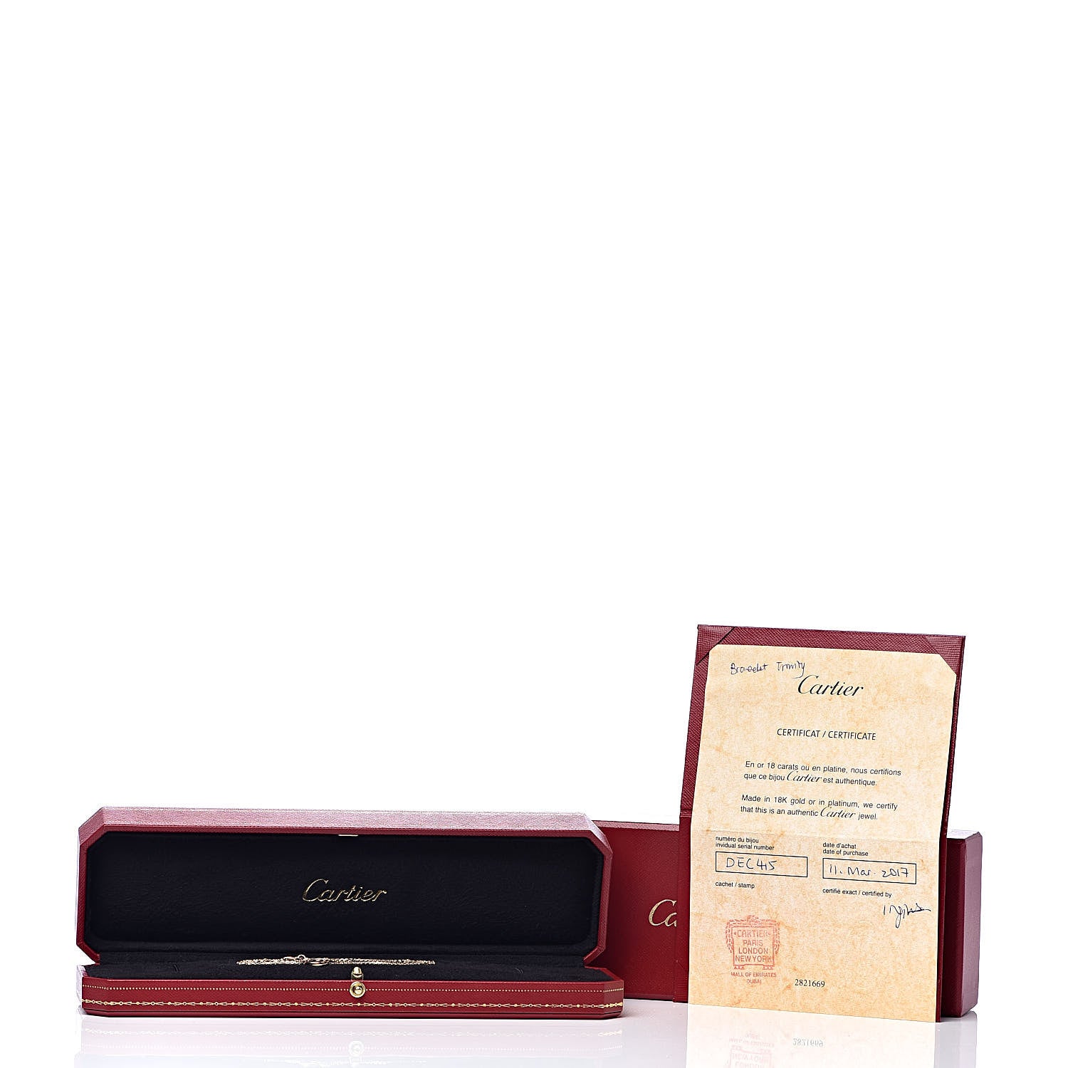 Cartier 18K Pink Yellow White Gold Trinity Bracelet 5 of 5