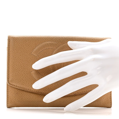 Chanel Caviar Timeless CC Compact Flap Wallet Beige 2 of 12