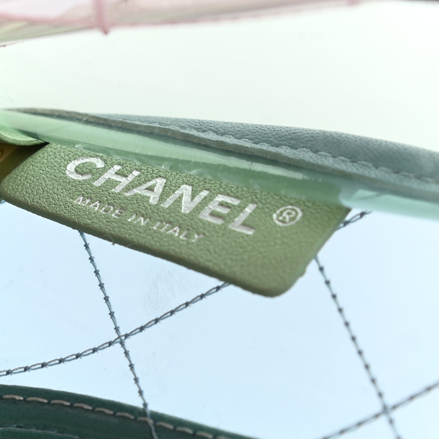 Lambskin PVC Quilted Medium Coco Splash Flap Blue Green