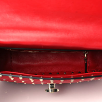 Valentino Garavani Lambskin Medium Rockstud Spike Shoulder Bag Red 5 of 9