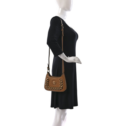 Versace Calfskin La Medusa Small Chain Hobo Bag Brown 2 of 10