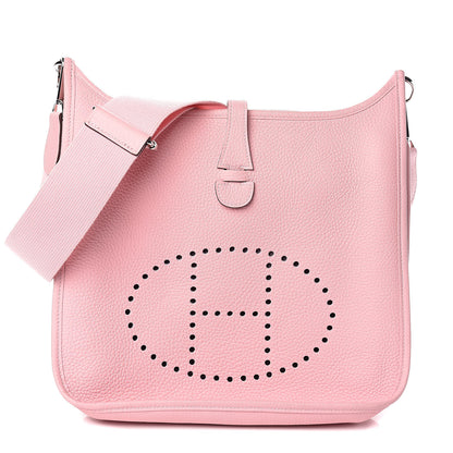 Hermes Taurillon Clemence Evelyne III PM Rose Sakura 1 of 9