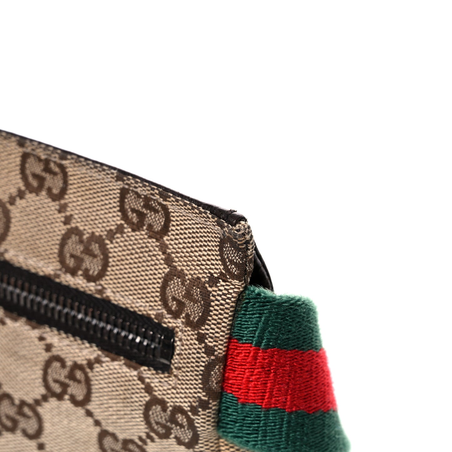 GG Monogram Web Double Pocket Belt Bag Dark Brown