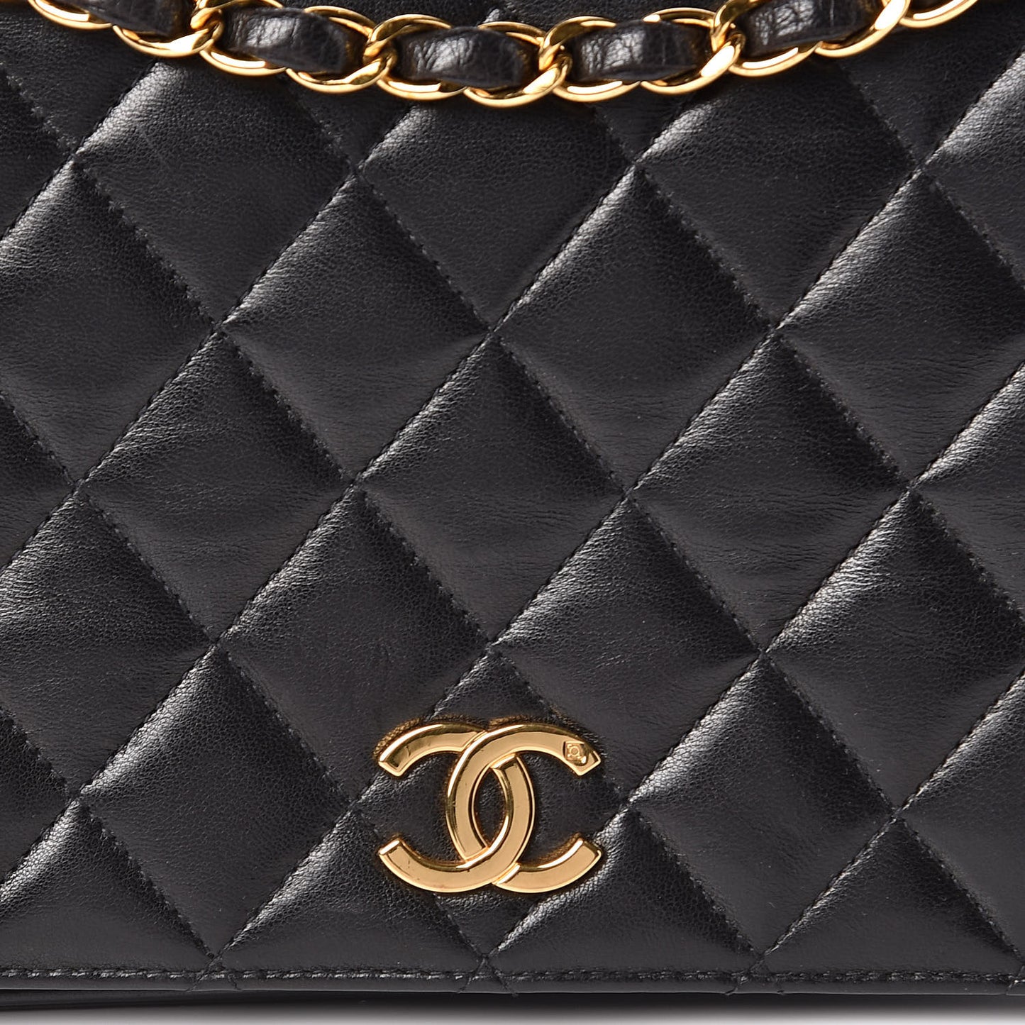 Lambskin Quilted Small Single Flap Bag Black