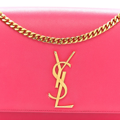 Saint Laurent Grain De Poudre Medium Monogram Kate Satchel Lipstick Fuchsia 7 of 10