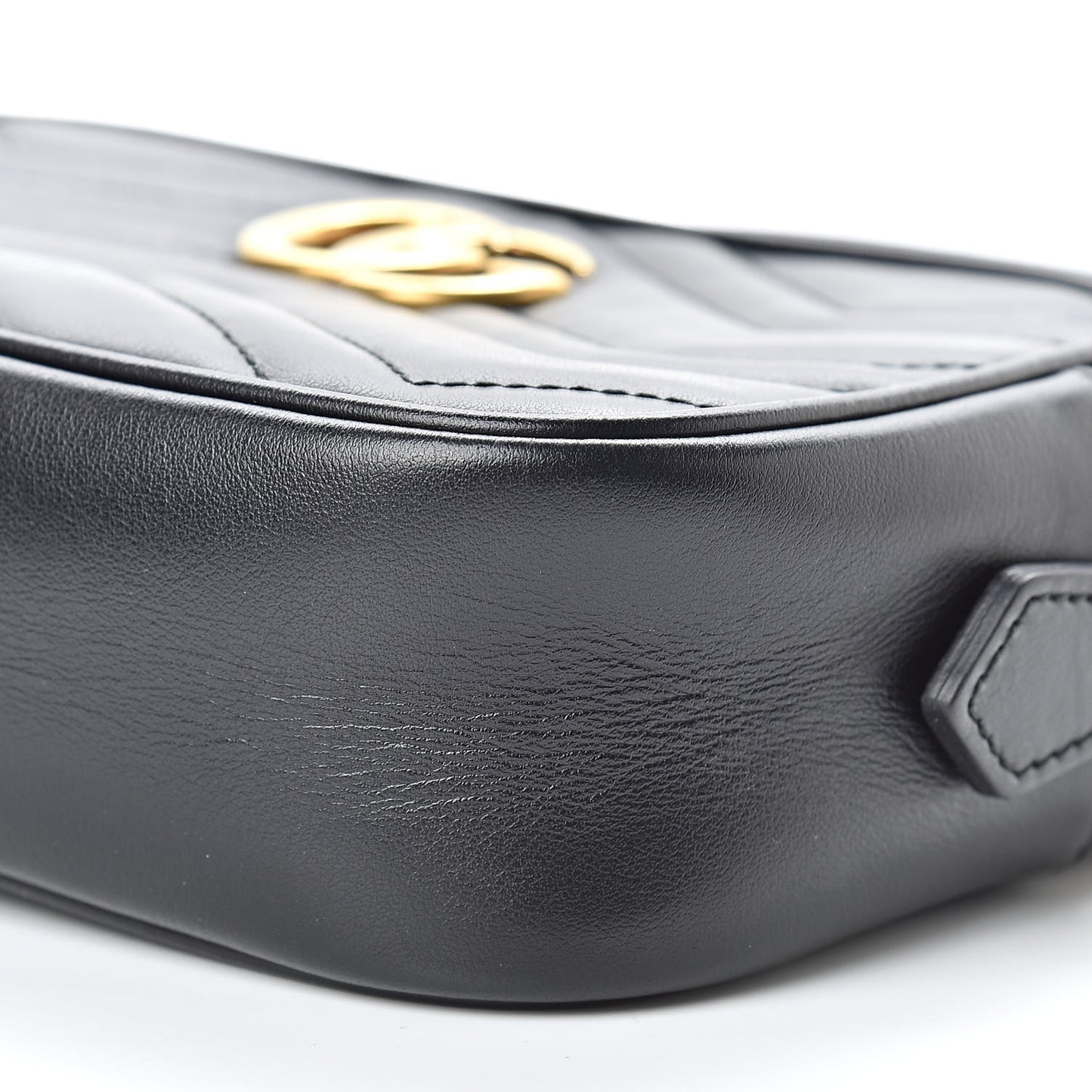 Calfskin Matelasse Mini GG Marmont Chain Shoulder Bag Black