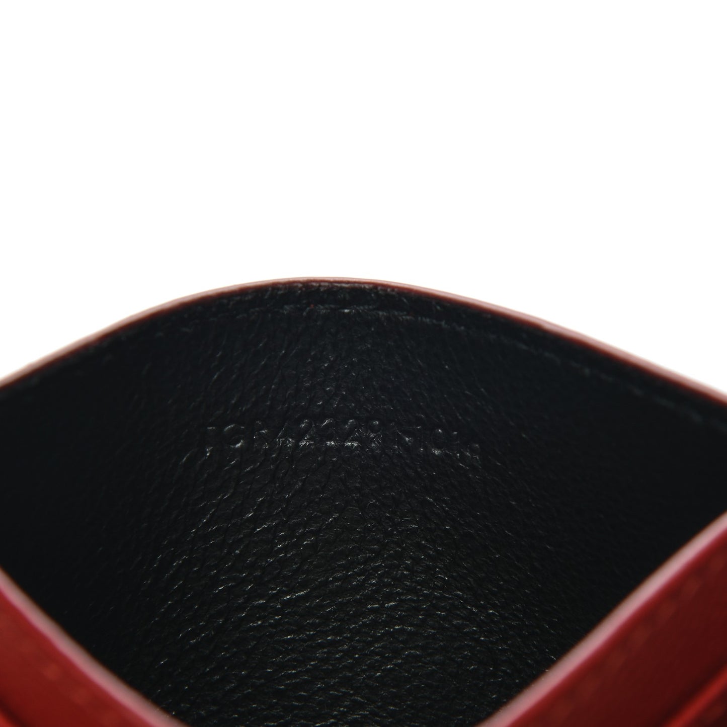 Grain De Poudre Matelasse Chevron Monogram Credit Card Case New Red