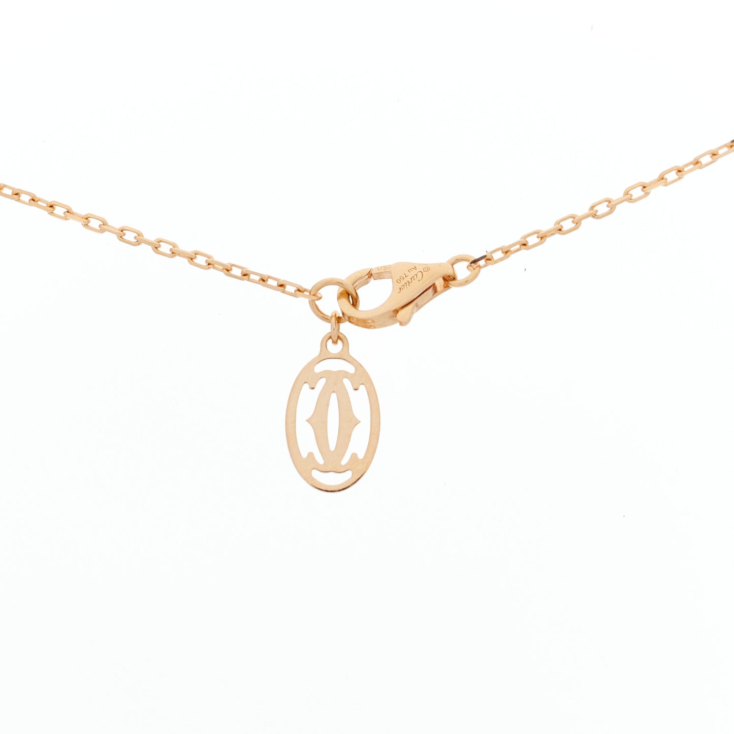 18K Pink Gold Diamond LM D'Amour Pendant Necklace