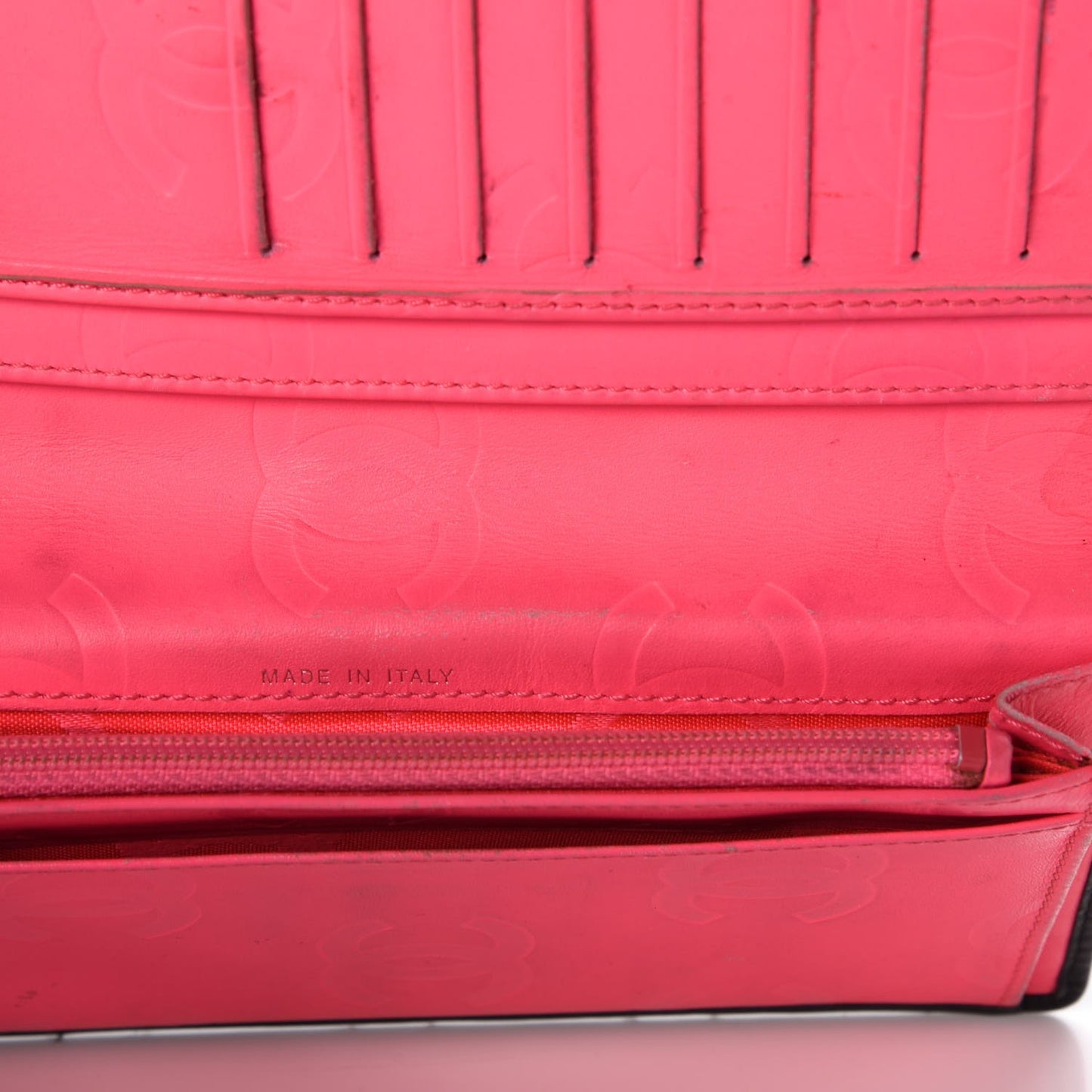 Calfskin Quilted Cambon Yen Wallet Black White