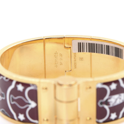 Hermes Enamel Printed Wide Flacons Bandana Hinged Bracelet S Tropical Club 5 of 7