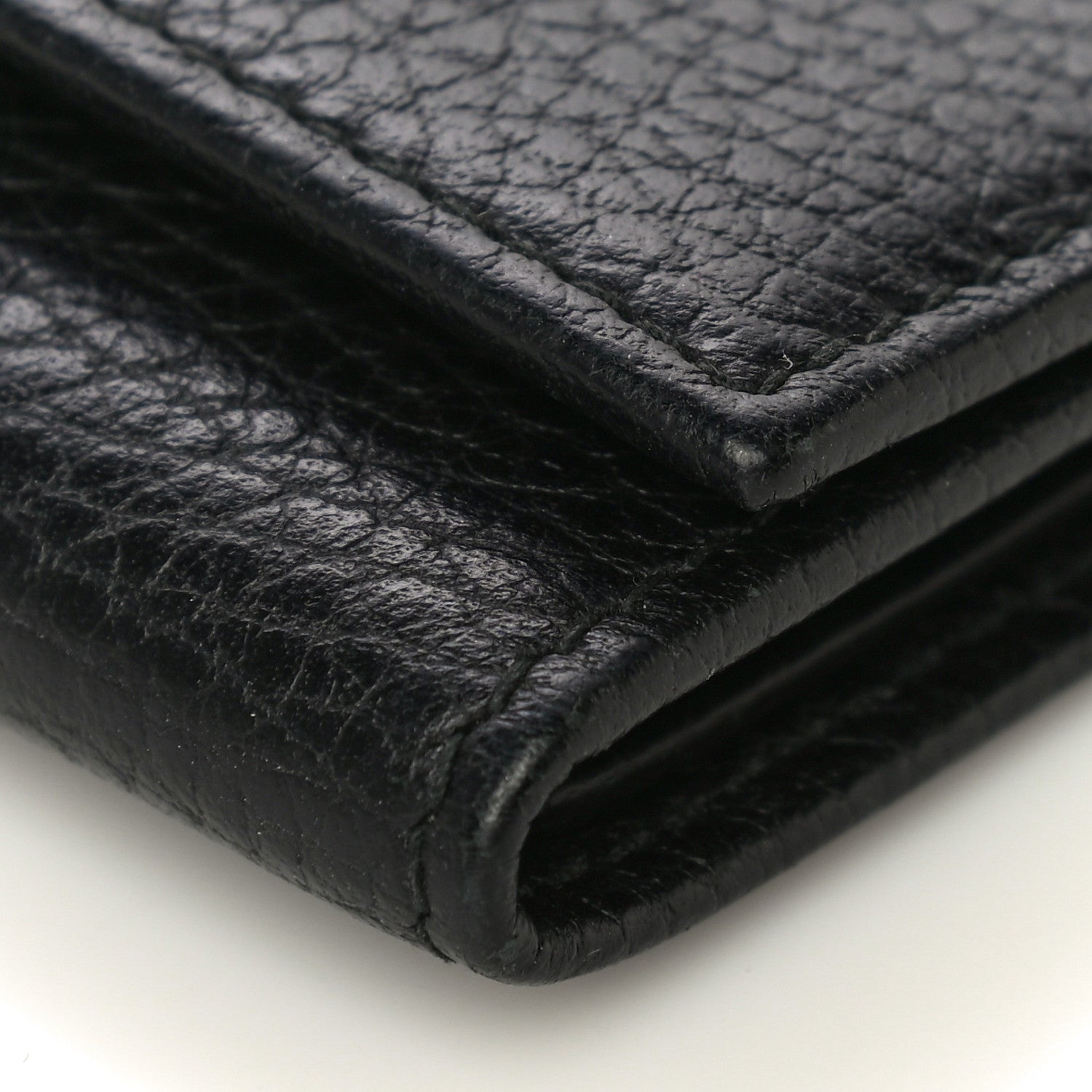 Gucci Pebbled Calfskin GG Marmont 6 Key Holder Black 6 of 9