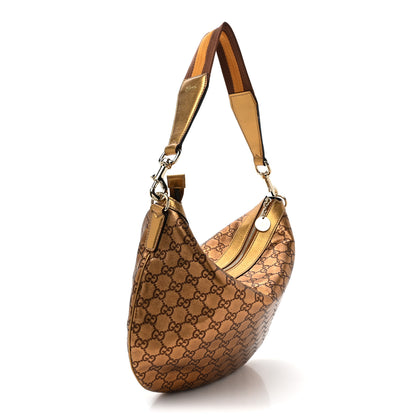 Gucci Metallic Guccissima Web Hobo Bronze 3 of 11