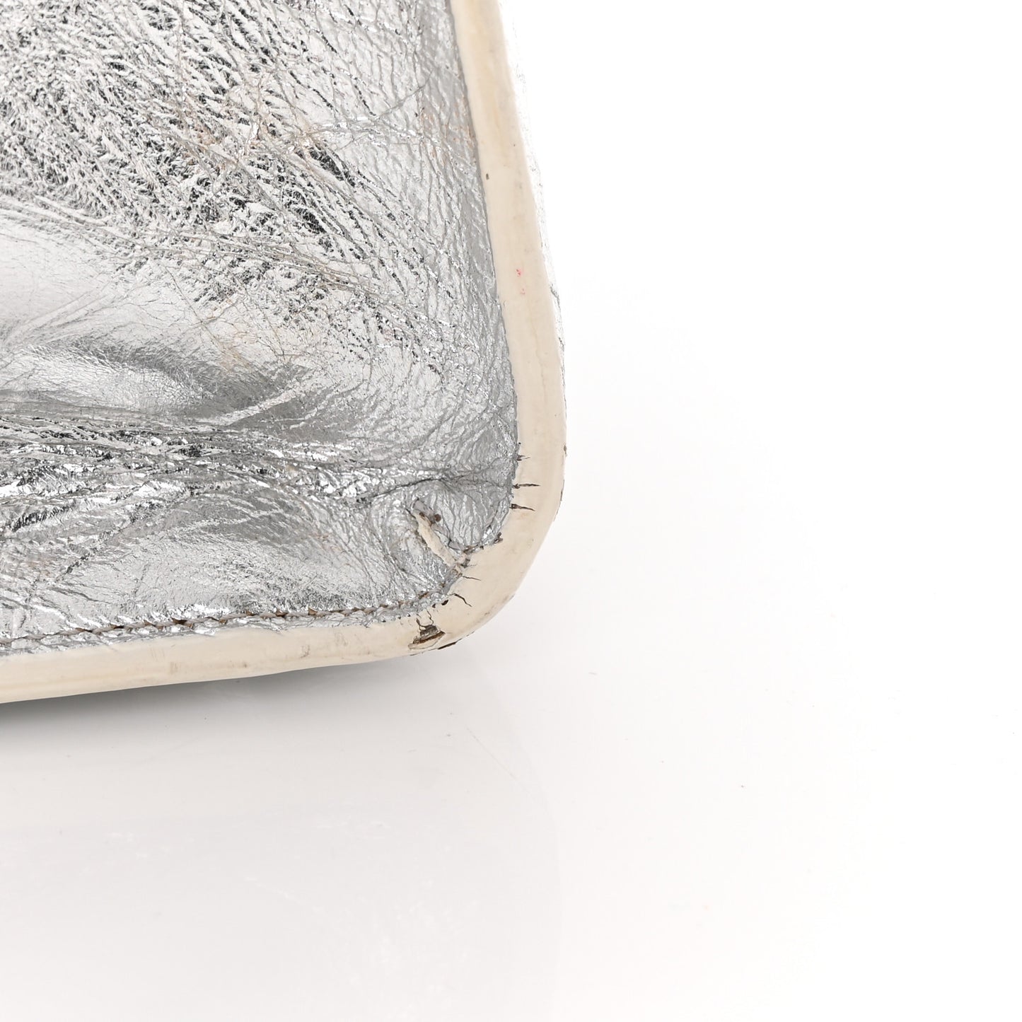 Metallic Calfskin Medium Diorever Flap Silver