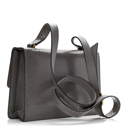 Gucci Calfskin Snake Embossed Small Zumi Shoulder Bag Dusty Grey 3 of 12