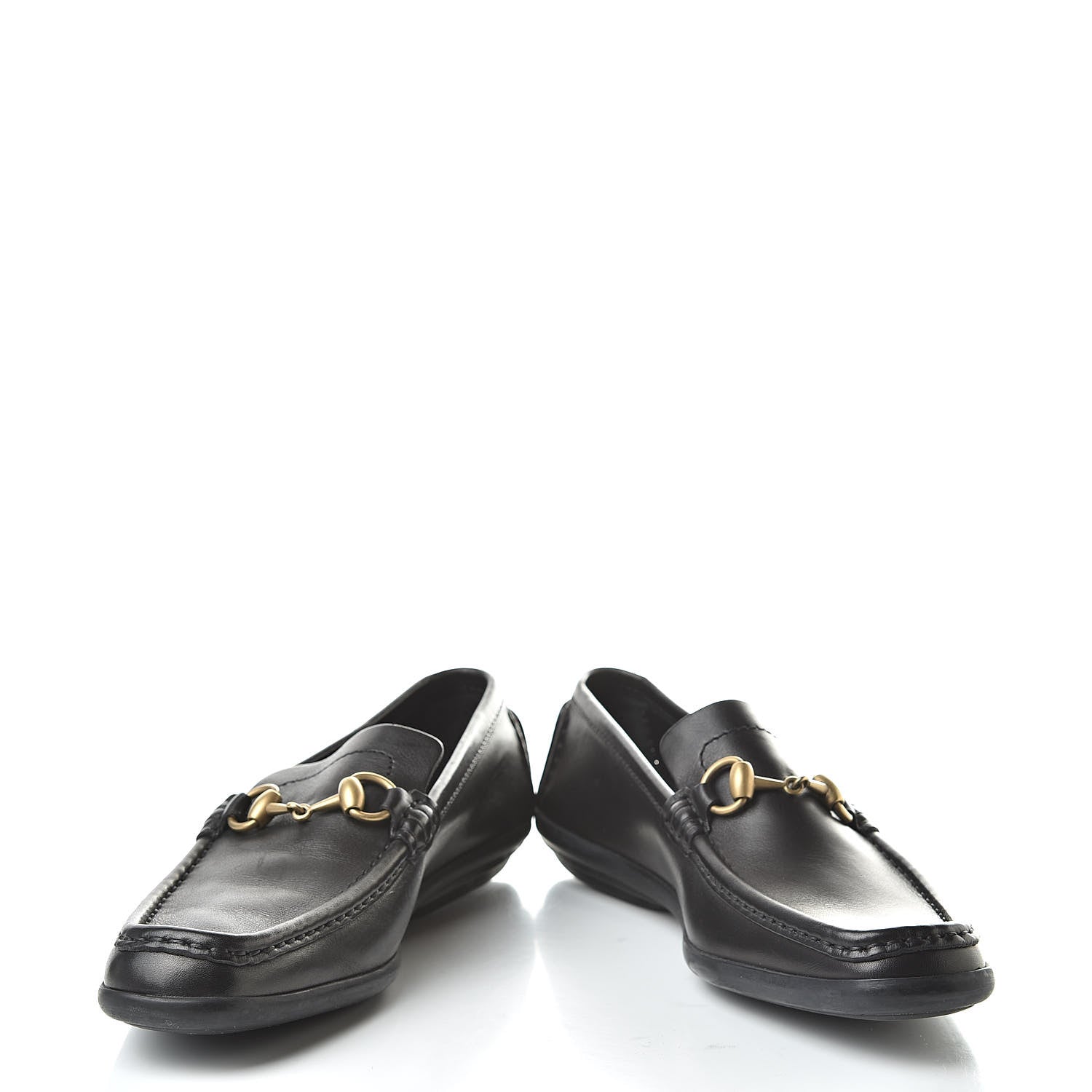 Gucci Calfskin Mens Horsebit Driver Loafers 8 Black 5 of 12
