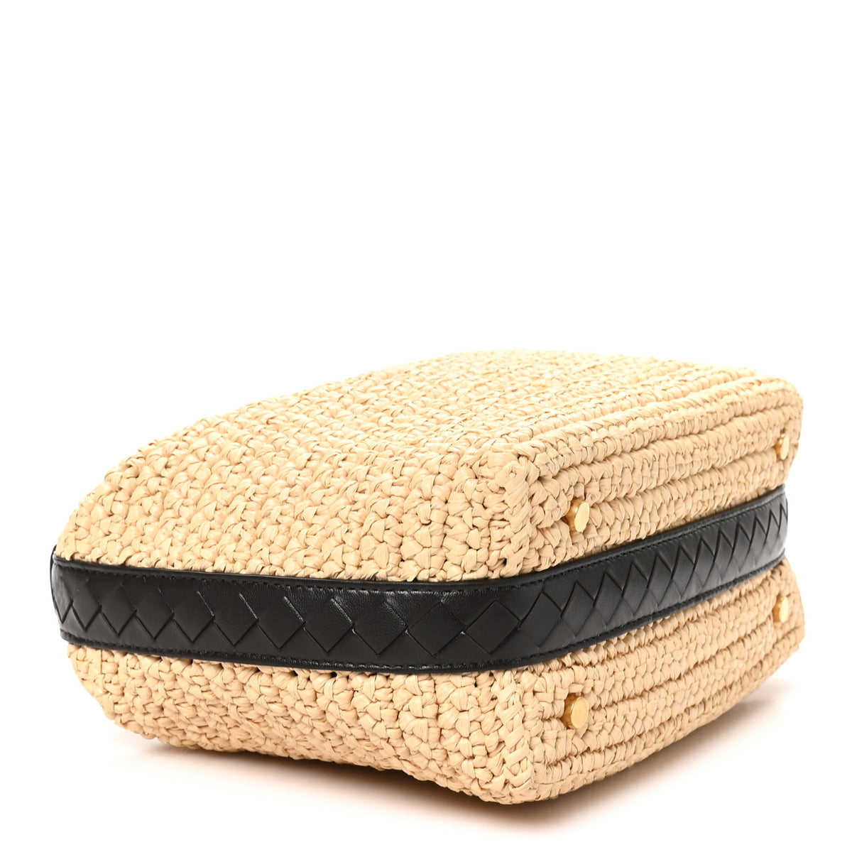 Raffia Woven Nappa Intrecciato Mini Wallace Natural Fondant
