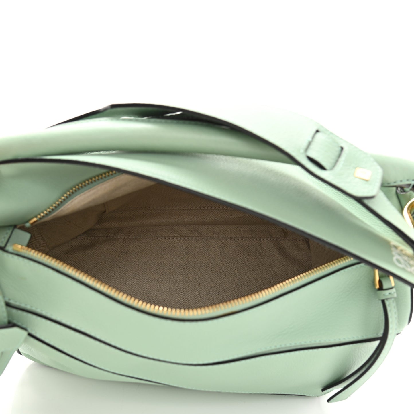 Calfskin Medium Puzzle Bag Sea Water Green