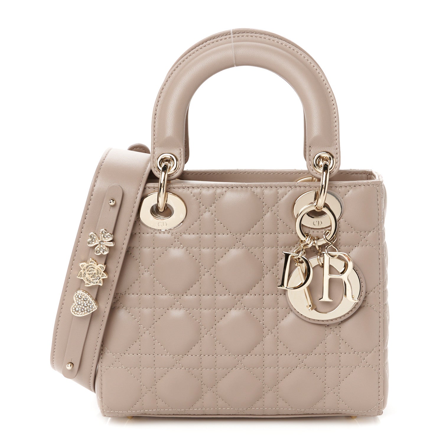 Christian Dior Lambskin Cannage Small My ABCDior Lady Dior Taupe 1 of 10