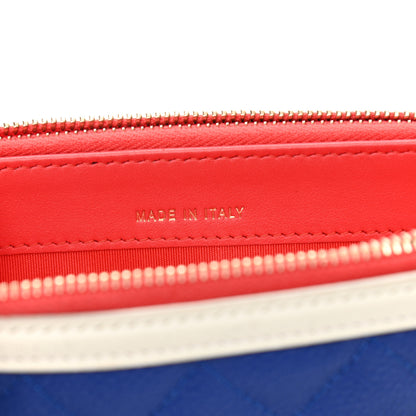 Chanel Caviar Quilted CC Filigree Clutch With Chain Blue White Red 9 of 11