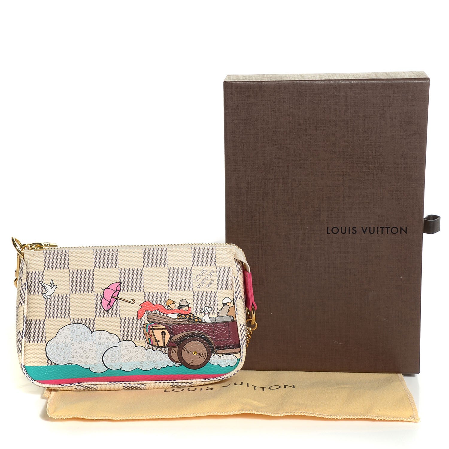 Louis Vuitton Damier Azur 2015 Christmas Animation Mini Pochette Accessories 5 of 8