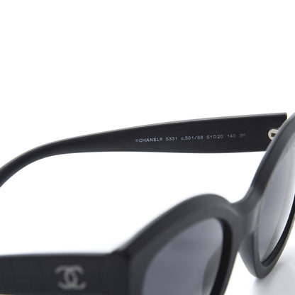 Chanel Acetate Polarized Butterfly Signature Sunglasses 5331 Black 6 of 8