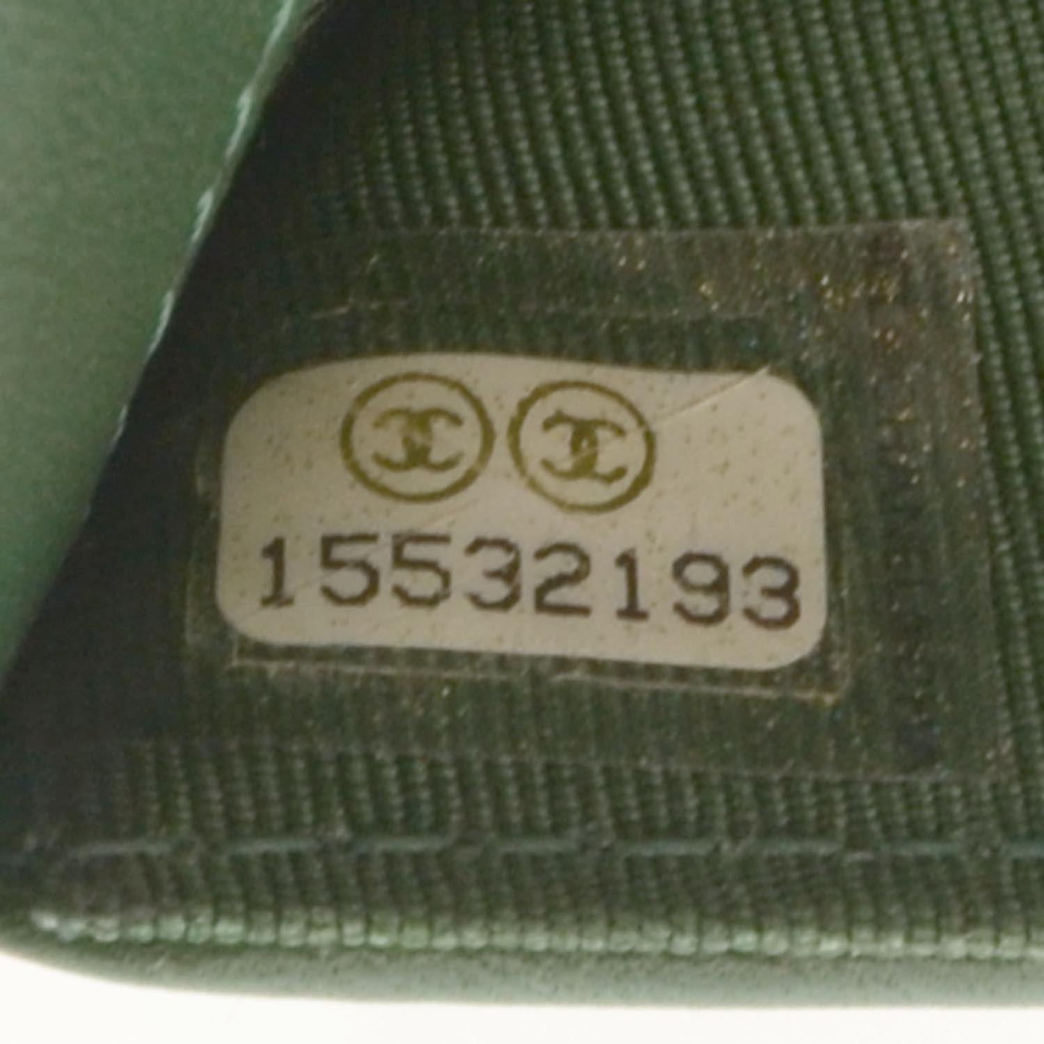 Chanel Patent Quilted Large Flap Wallet Green 8 of 8