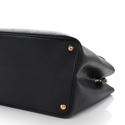 Prada Saffiano Cuir Medium Double Bag Black Mughetto 13 of 21