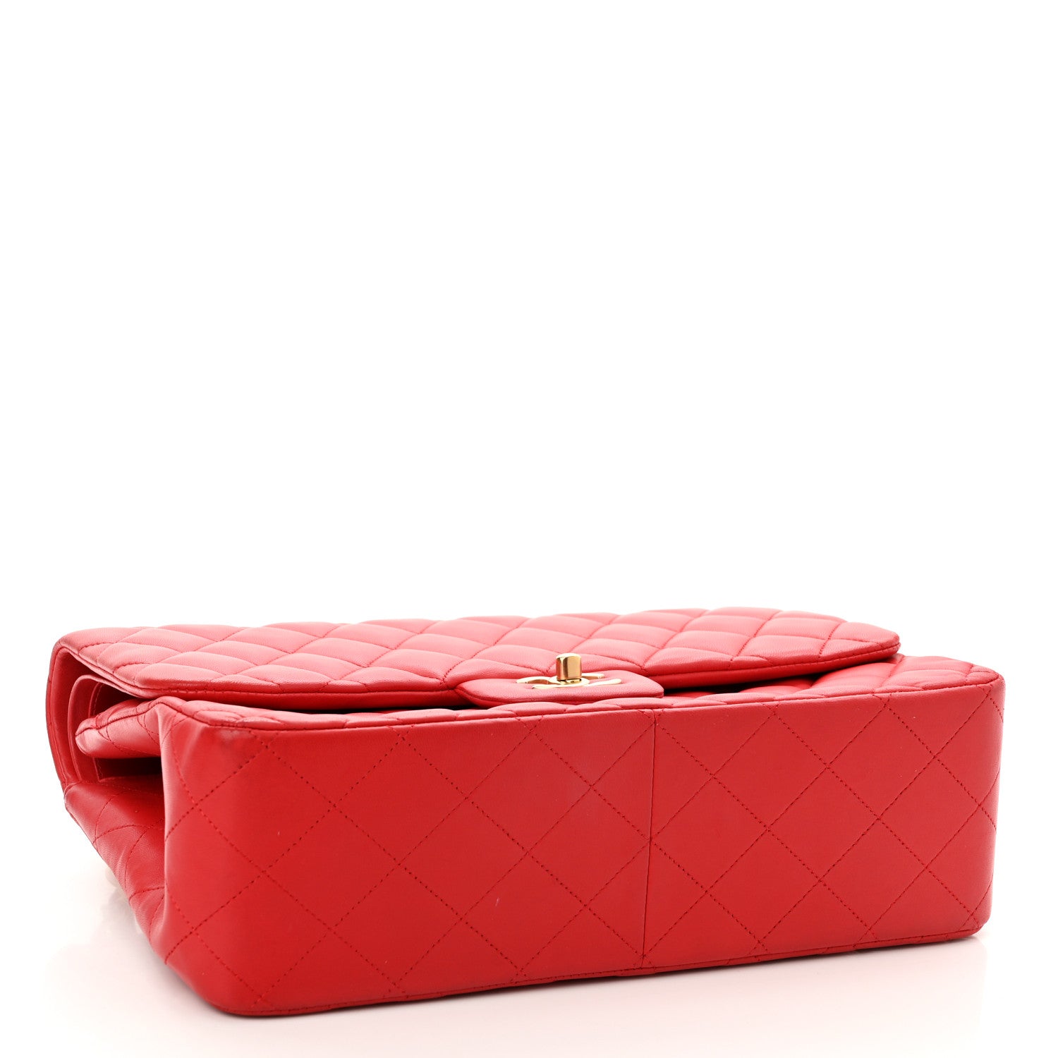 Chanel Lambskin Quilted Jumbo Double Flap Red 4 of 17