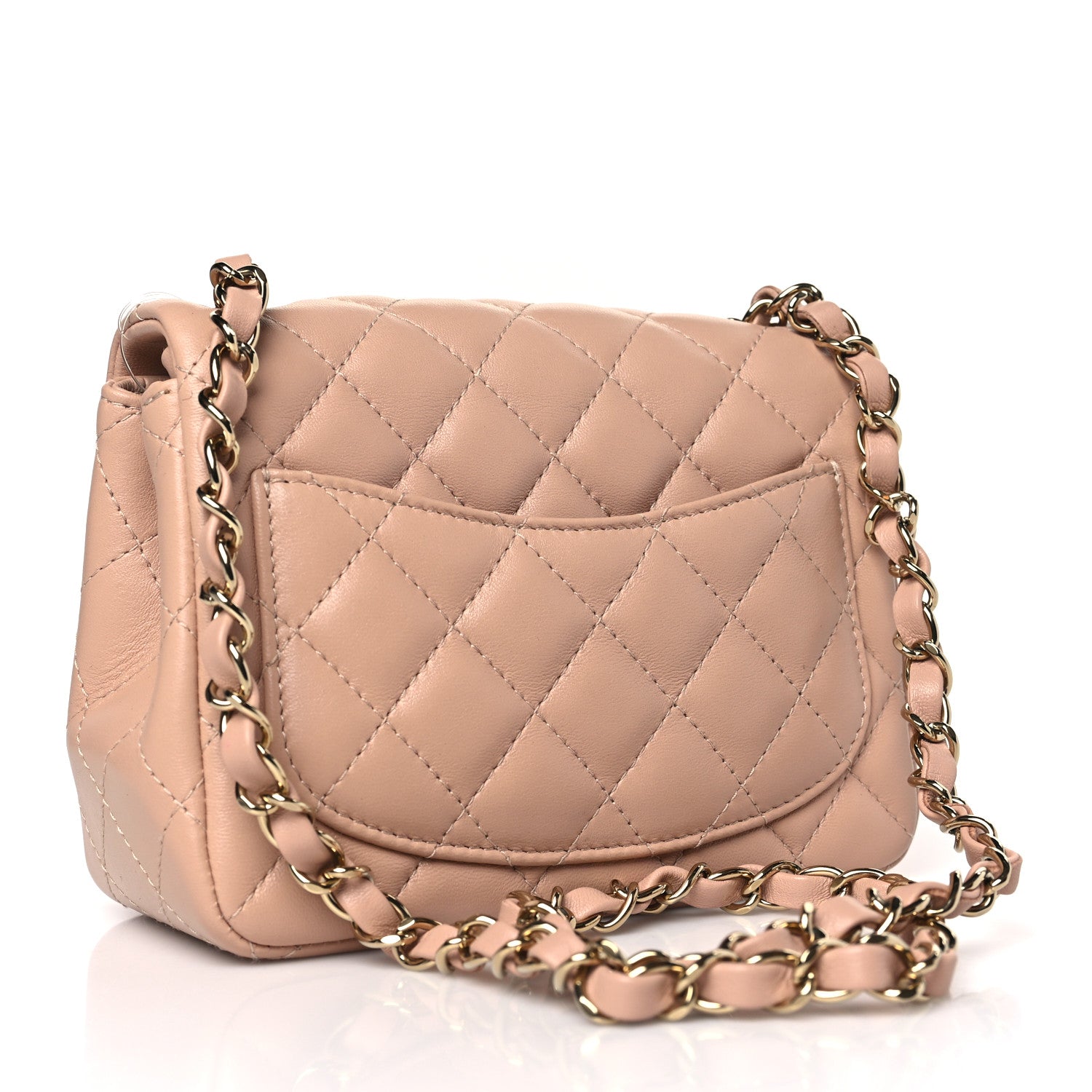 Chanel Lambskin Quilted Mini Square Flap Beige 3 of 9