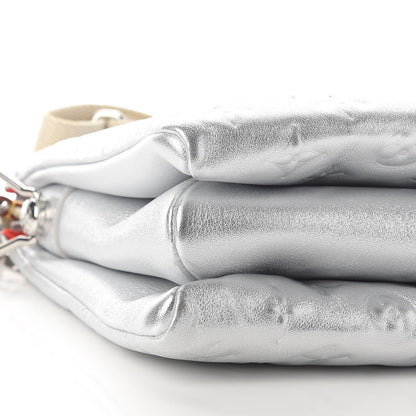 Louis Vuitton Metallic Lambskin Embossed Monogram Coussin PM Silver 7 of 8
