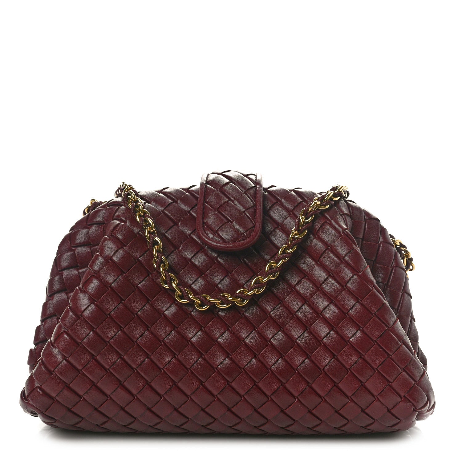 Bottega Veneta Nappa Intrecciato Teen The Lauren 1980 Clutch With Chain Barolo 1 of 10