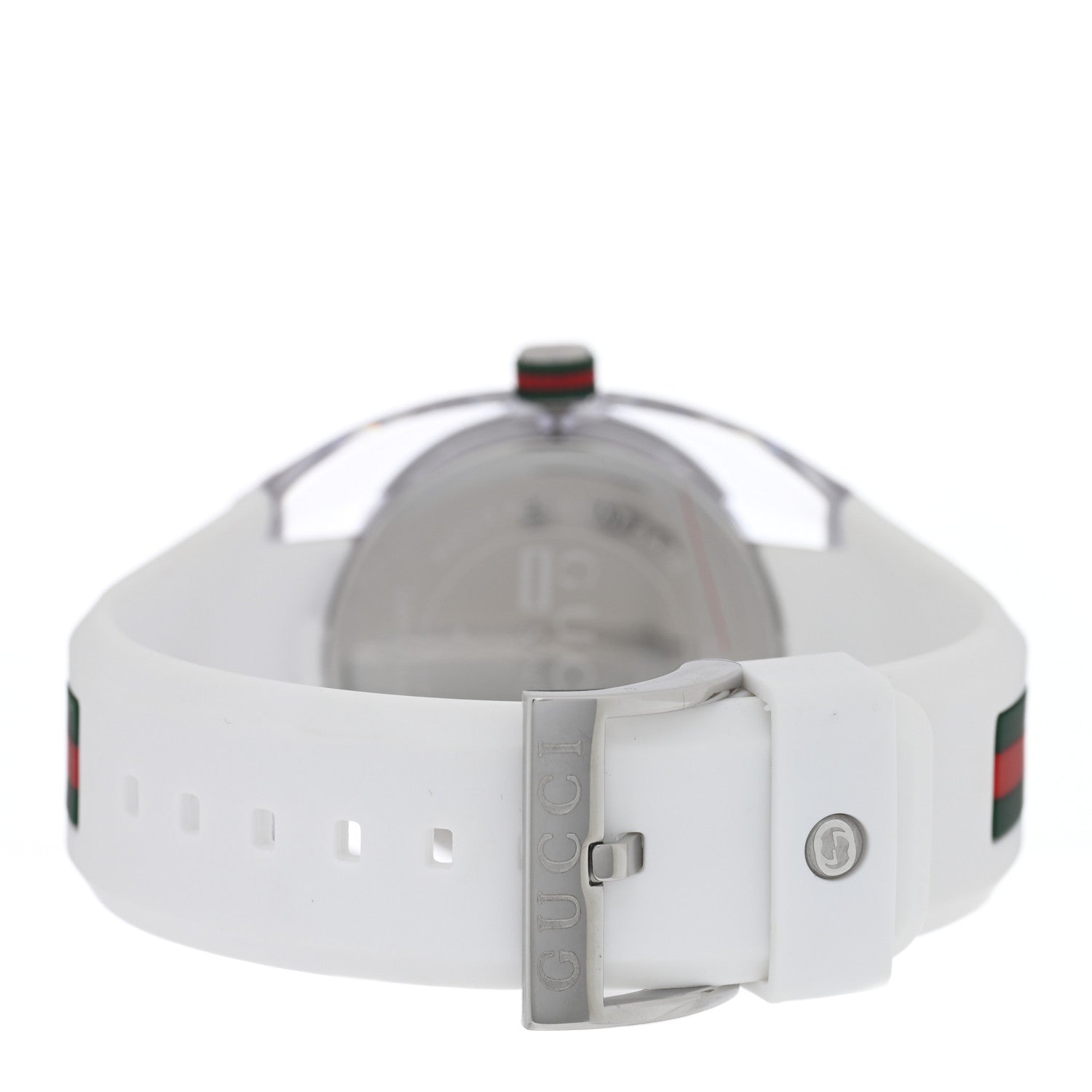 Gucci Stainless Steel Rubber 46mm Sync Web Quartz Watch White 3 of 5