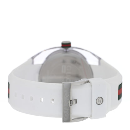 Gucci Stainless Steel Rubber 46mm Sync Web Quartz Watch White 3 of 5