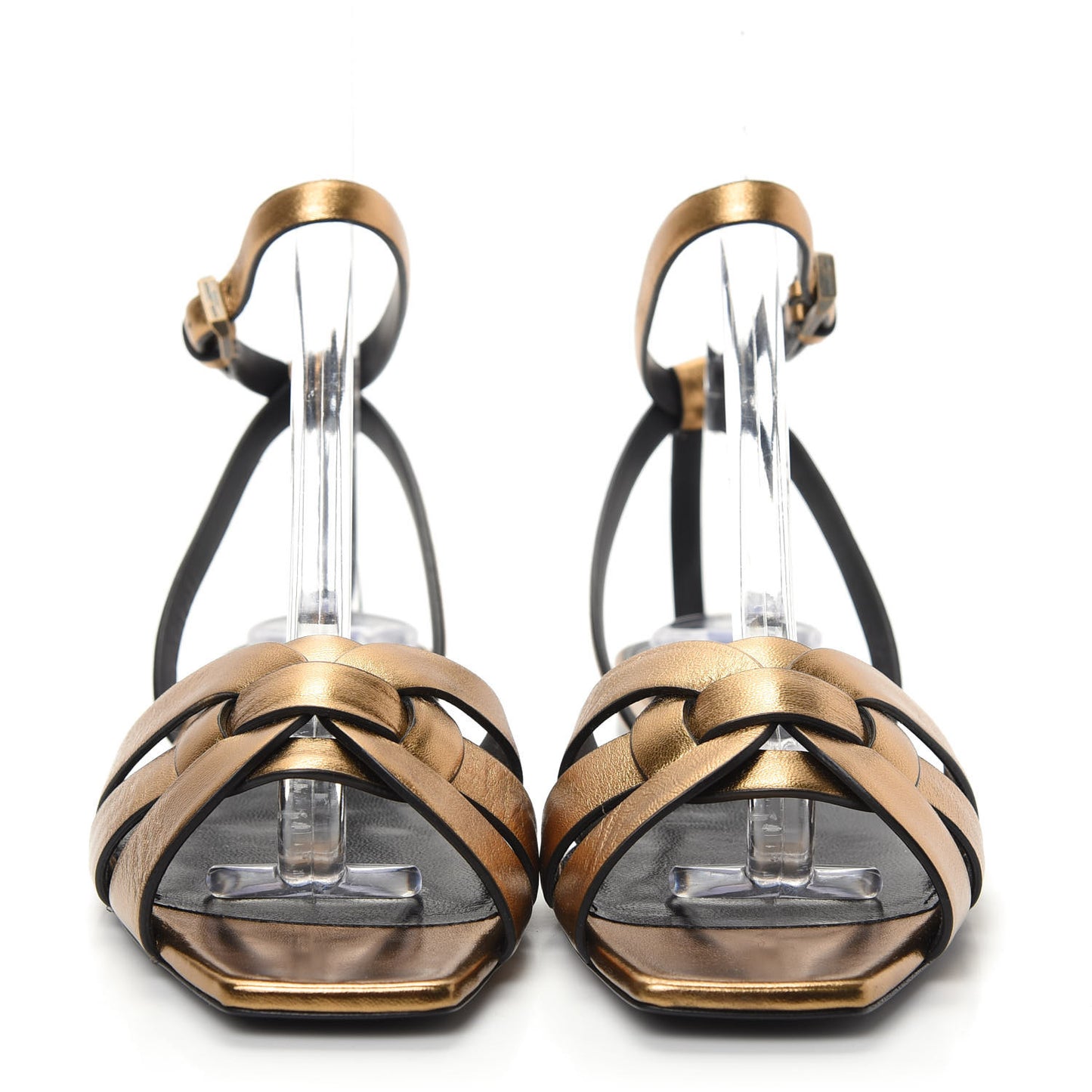 Calfskin Tribute 05 Ankle Strap Sandals 36 Dark Gold