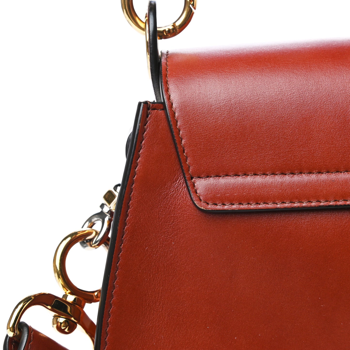 Calfskin Suede Large Tess Bag Sepia Brown