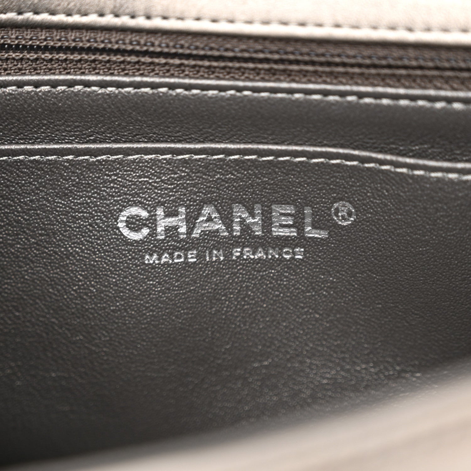 Chanel Metallic Lambskin Quilted Mini Rectangular Flap Dark Grey 6 of 12