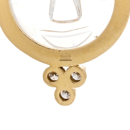 Temple St. Clair 18K Yellow Gold Diamond Rock Crystal 15mm Moonface Pendant 4 of 5