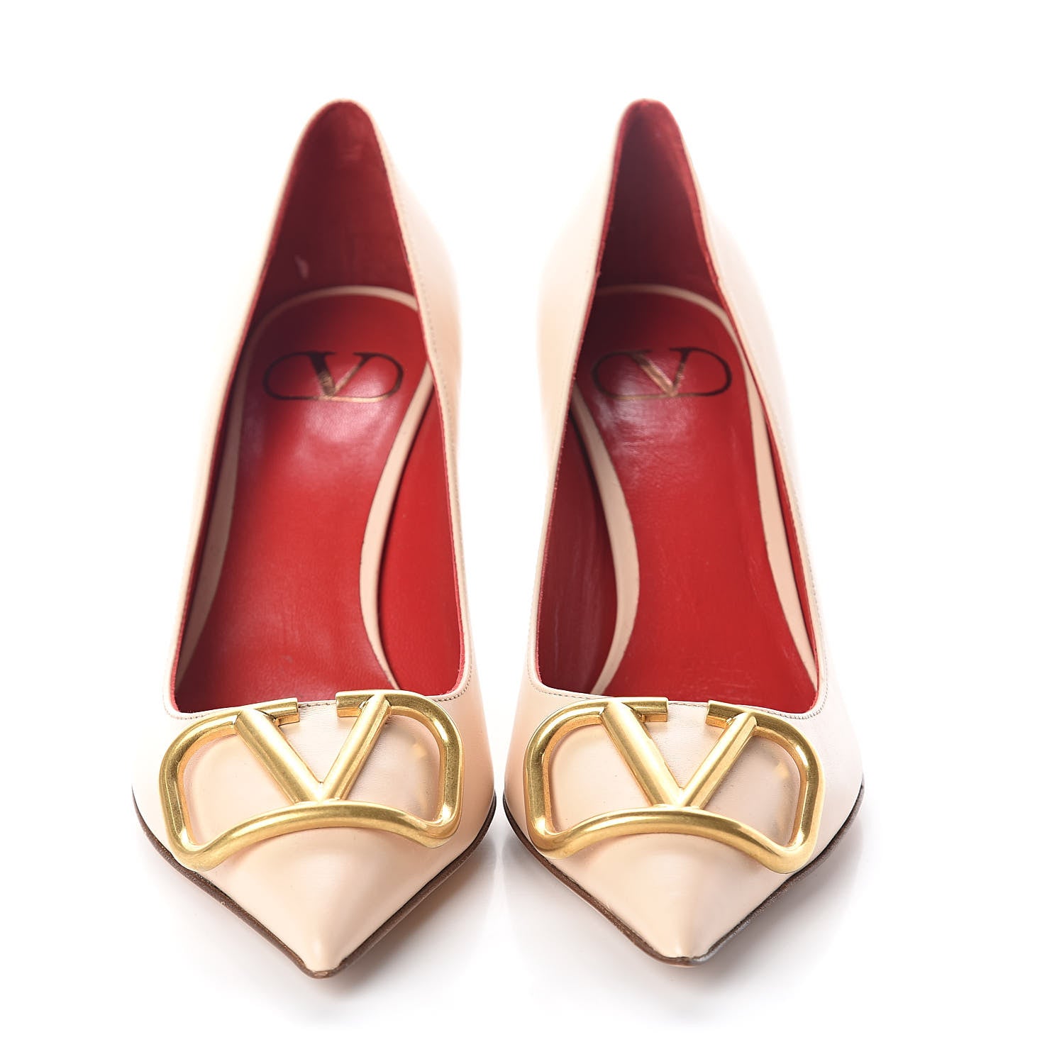 Valentino Garavani Calfskin Vlogo Signature 80mm Pumps 36 Beige 2 of 7