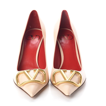 Valentino Garavani Calfskin Vlogo Signature 80mm Pumps 36 Beige 2 of 7