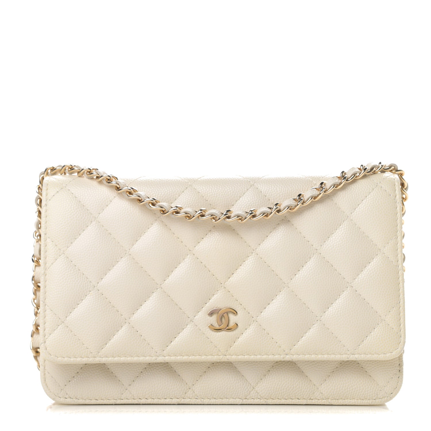 Chanel Caviar Quilted Wallet On Chain WOC White 1 of 14