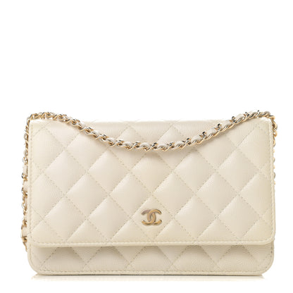 Chanel Caviar Quilted Wallet On Chain WOC White 1 of 14