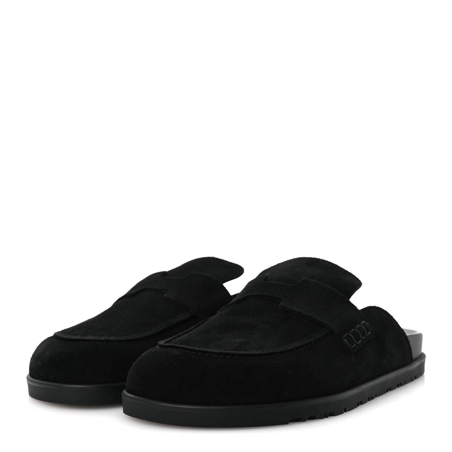 Hermes Suede Calfskin Go Mules 39 Black 4 of 11