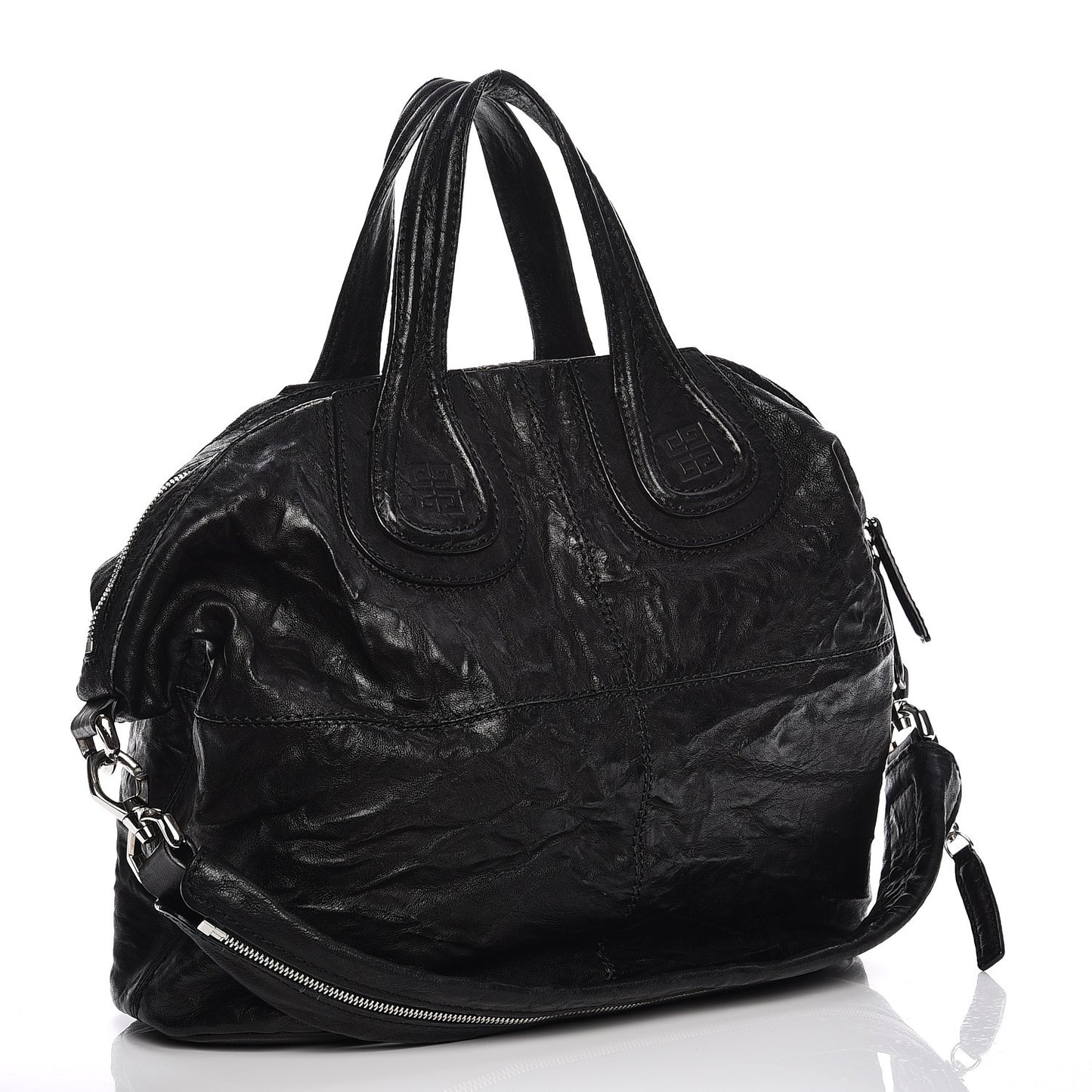 Wrinkled Lambskin Medium Nightingale Black