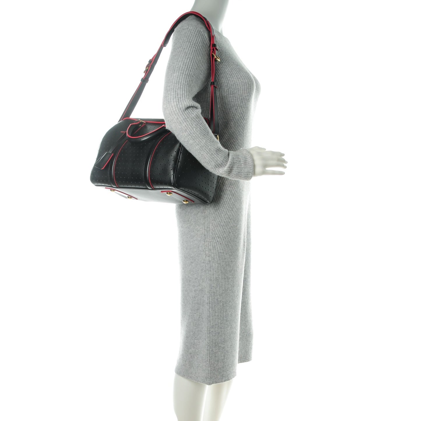 Veau Soie Calfskin Perforated SC Bag PM Black