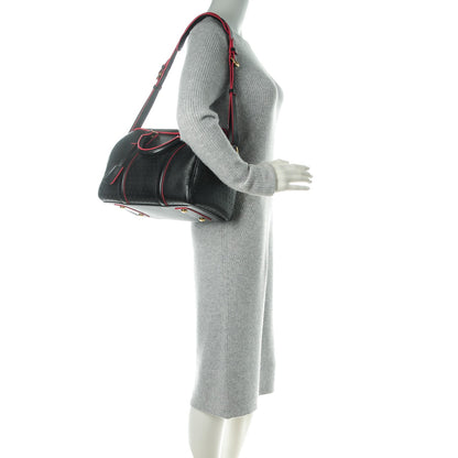 Louis Vuitton Veau Soie Calfskin Perforated SC Bag PM Black 2 of 7