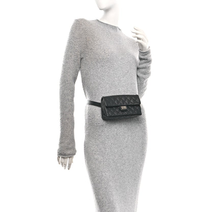 Chanel Grained Calfskin Quilted 2.55 Reissue Flap Belt Bag Clutch Black 2 of 12
